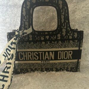 Dior Black and Cream Tote Bag
